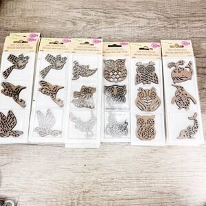 Lot of New Mixed Unfinished Wood Shapes Craft Supplies laser cut wood 18 packs